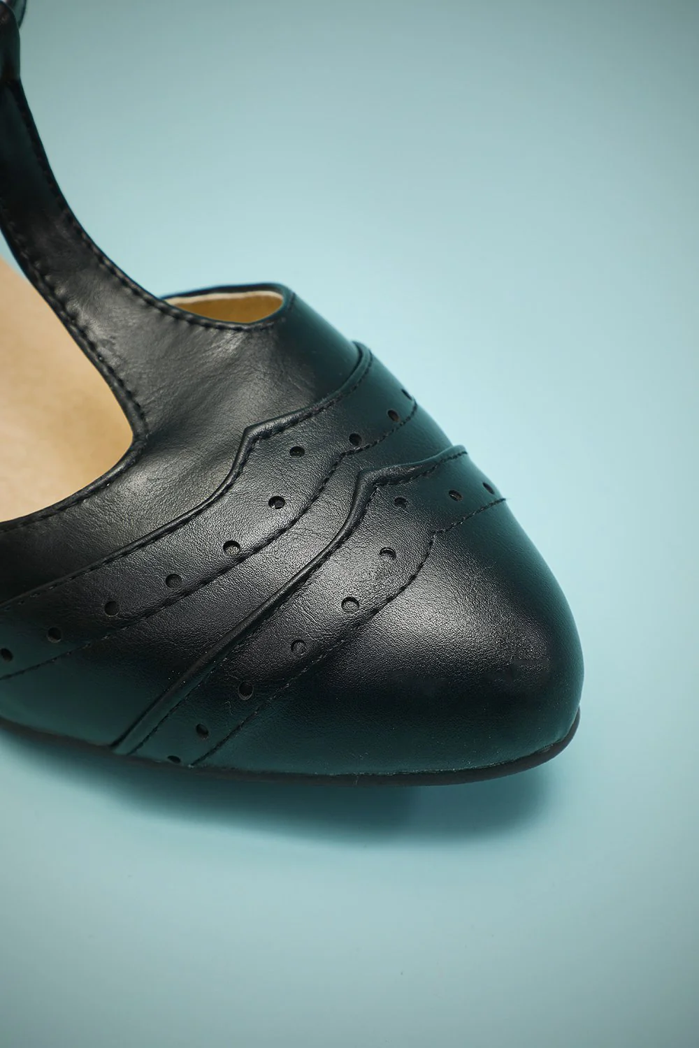 Black Leather Pointy Heels - Image 5