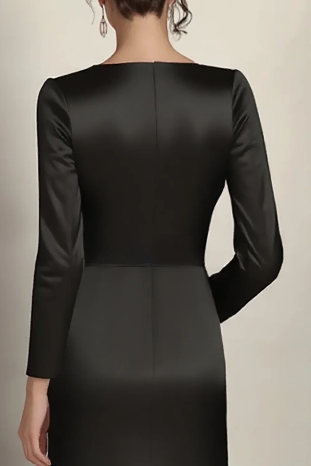 Black Mermaid Long Sleeves Satin Choir Dress - Image 5