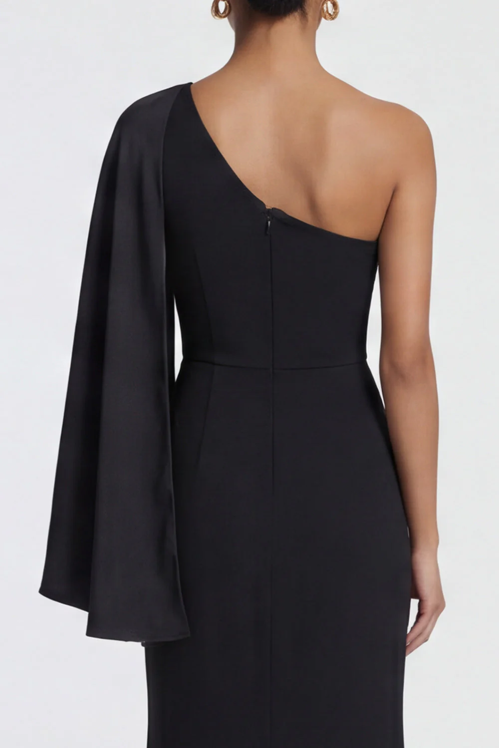 Black One Shoulder Mermaid Long Mermaid with Slit - Image 4