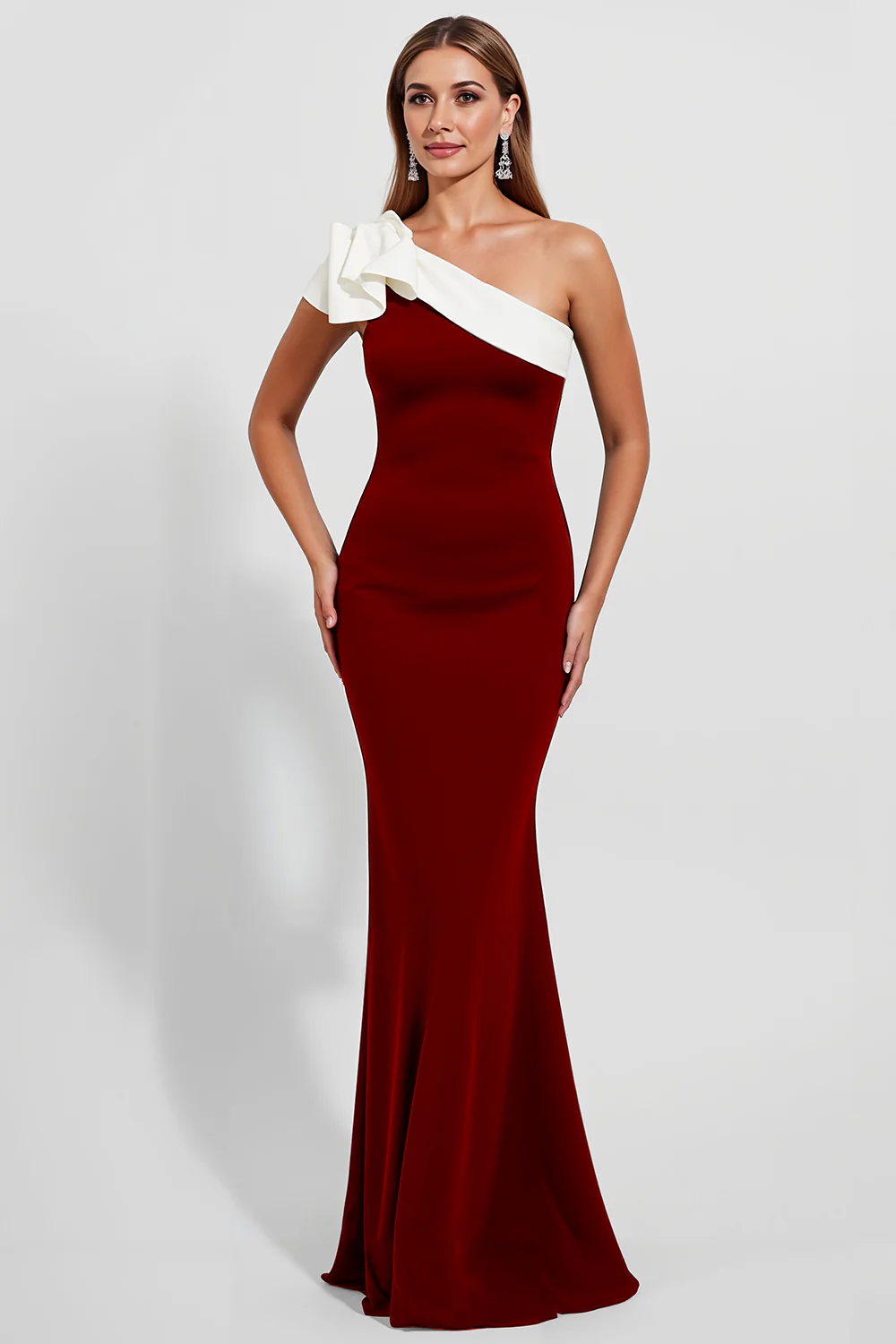 Black Mermaid Satin Long Evening Dress - Image 5