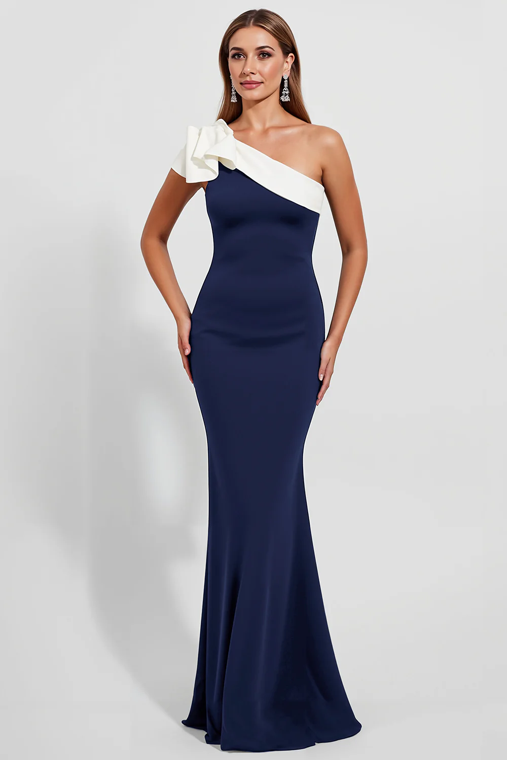 Black Mermaid Satin Long Evening Dress - Image 6