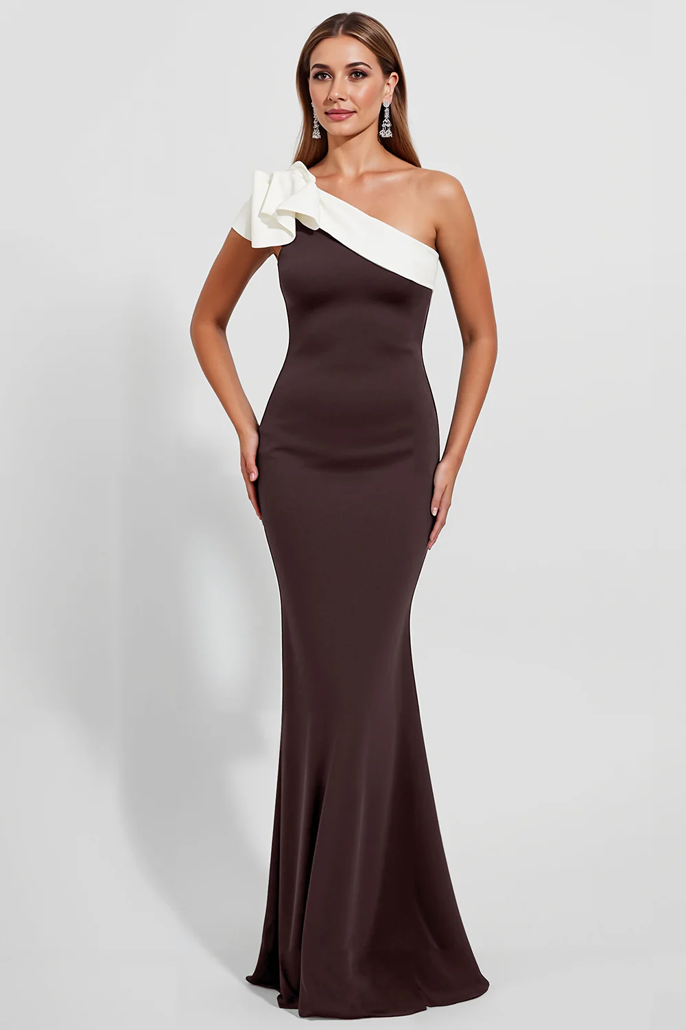 Black Mermaid Satin Long Evening Dress - Image 8
