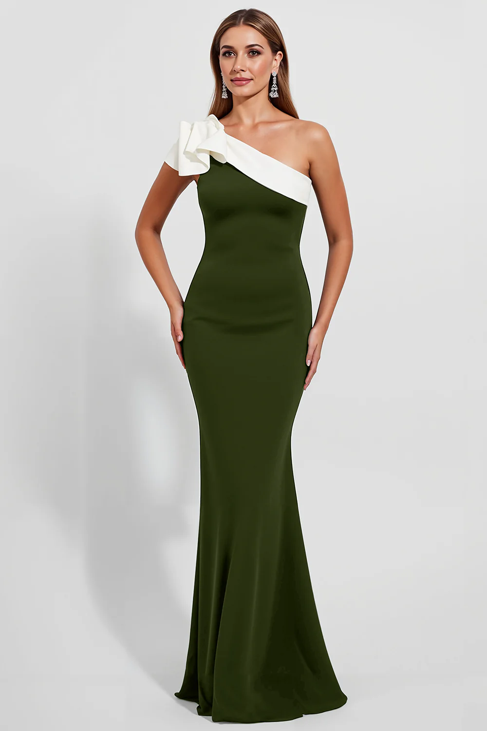 Black Mermaid Satin Long Evening Dress - Image 9
