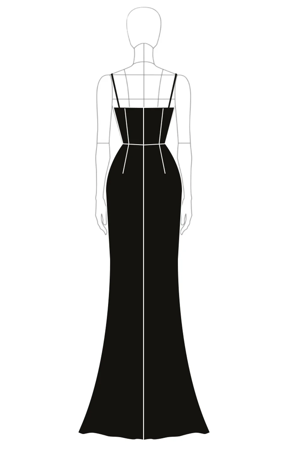 Black Mermaid Spaghetti Straps Sequins Evening Dress - Image 3