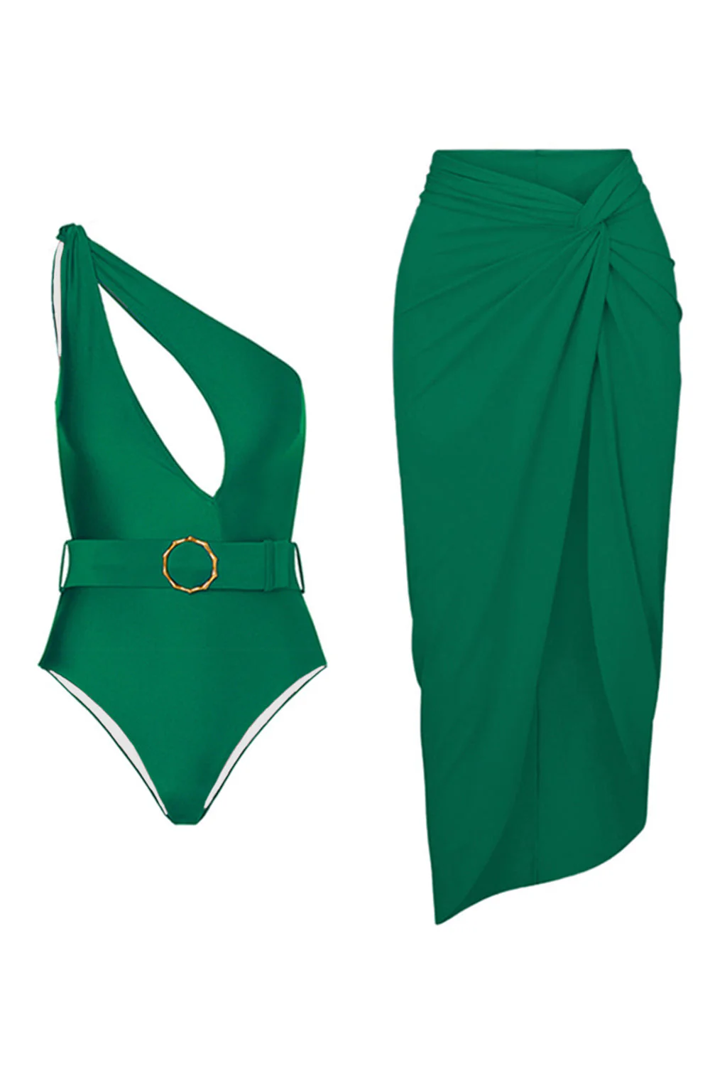 Black One Piece Cut Out Beach Swimwear - Image 3