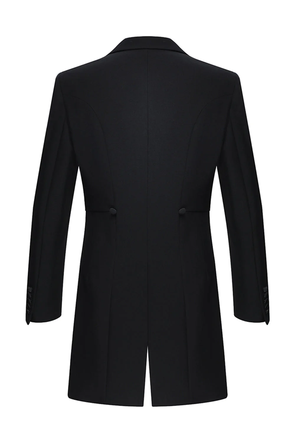 Black Peak Lapel Double Breasted Men's 3 Piece Tuxedo - Image 3