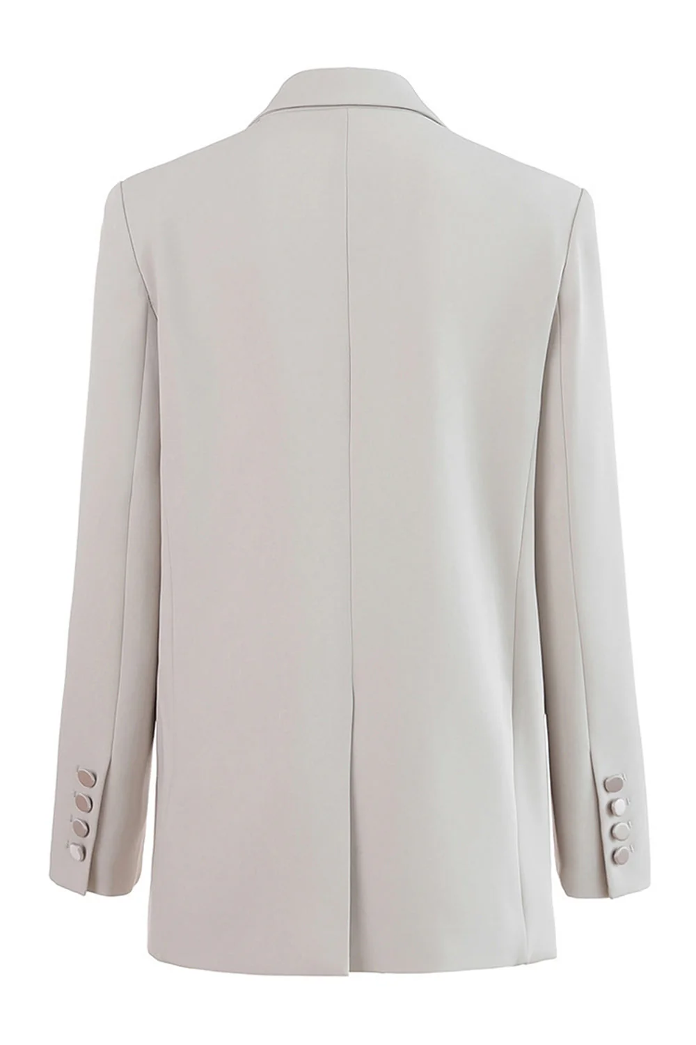 Black Peak Lapel One Button Satin Blazer - Image 4
