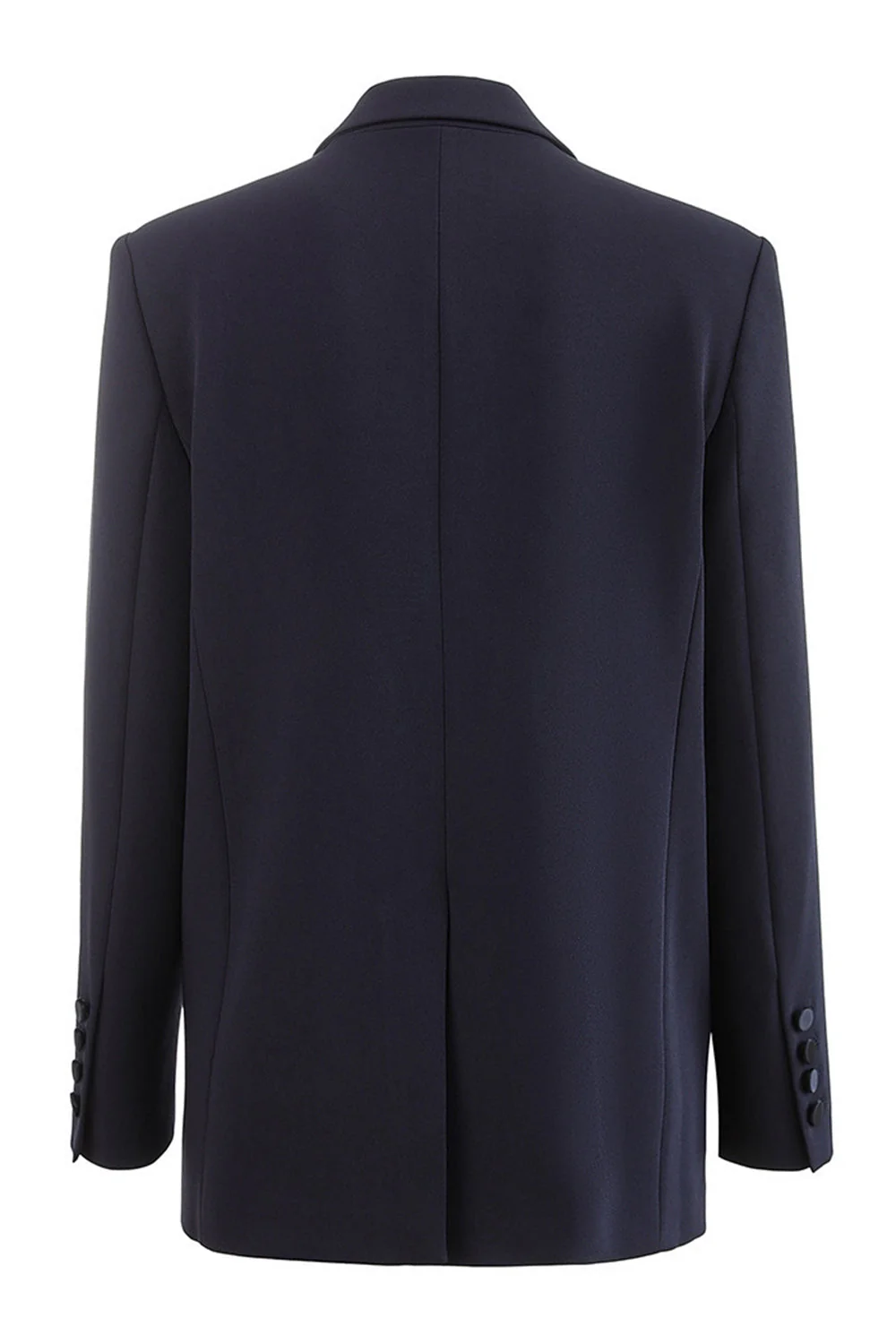 Black Peak Lapel One Button Satin Blazer - Image 6