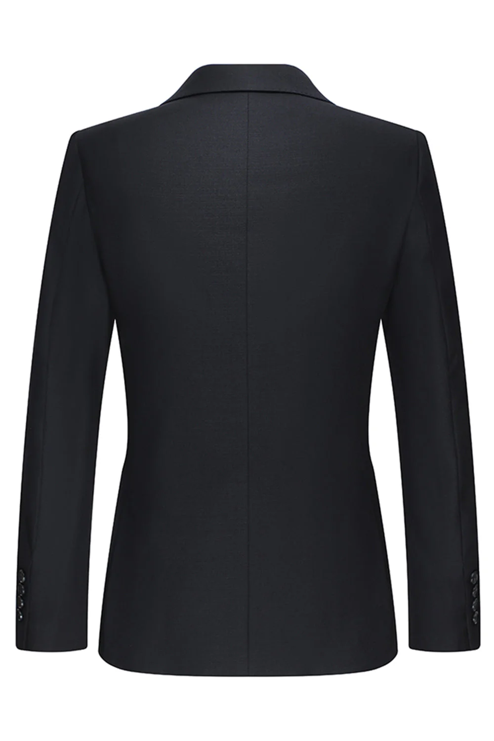 Black Peak Lapel Single Breasted 3 Piece Men's Suits - Image 3