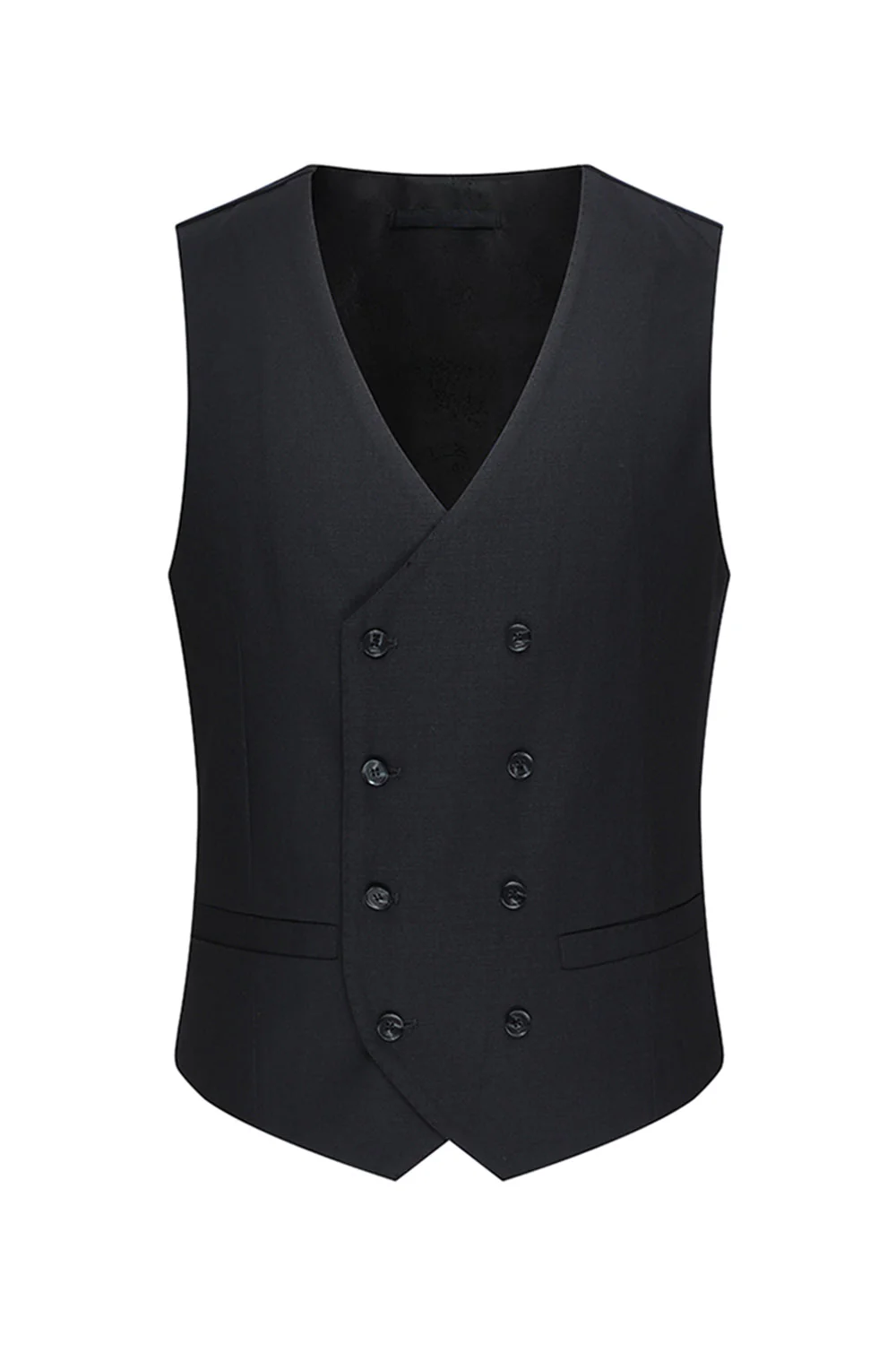 Black Peak Lapel Single Breasted 3 Piece Men's Suits - Image 5
