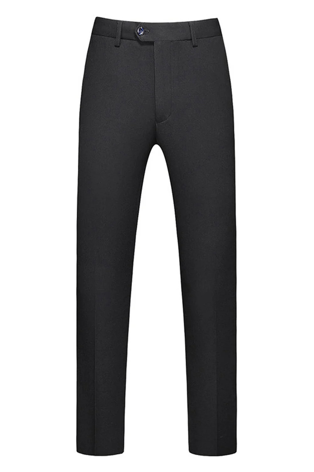 Black Peaked Lapel 3 Pieces Satin Men's Prom Suits - Image 7
