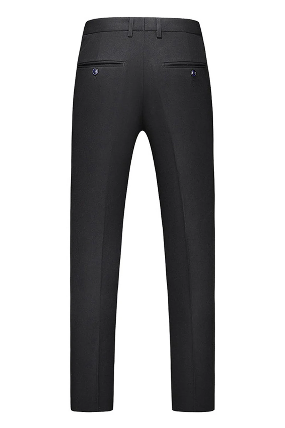 Black Peaked Lapel 3 Pieces Satin Men's Prom Suits - Image 8