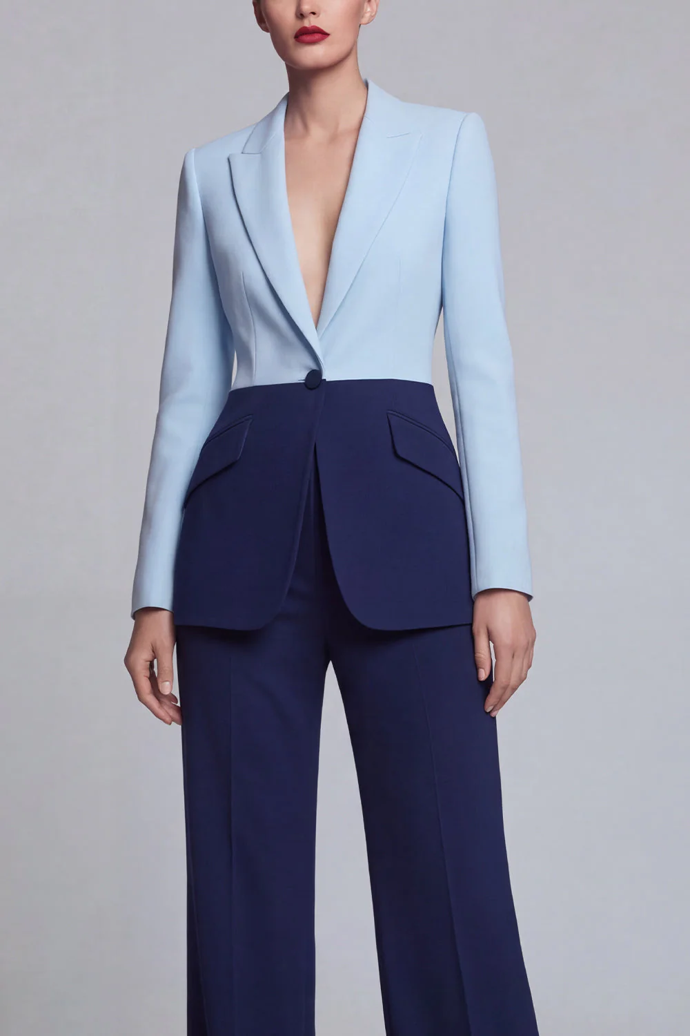 Black Pink 2 Piece Peak Lapel Women Business Suits - Image 11