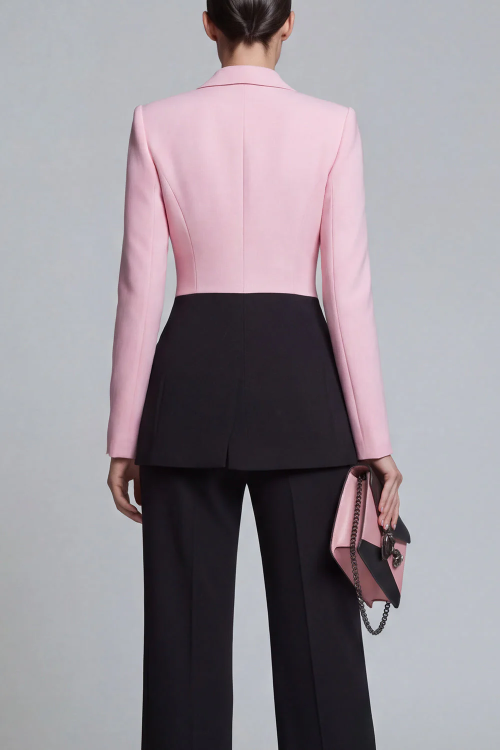 Black Pink 2 Piece Peak Lapel Women Business Suits - Image 4