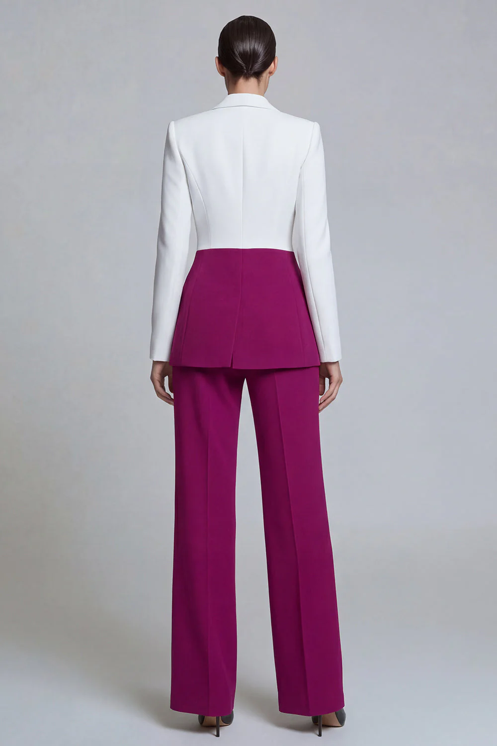 Black Pink 2 Piece Peak Lapel Women Business Suits - Image 6