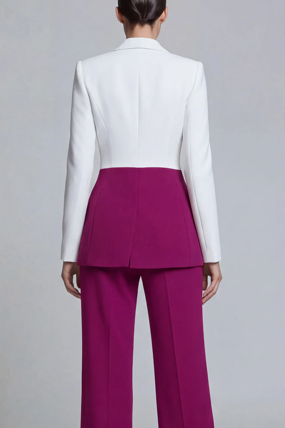 Black Pink 2 Piece Peak Lapel Women Business Suits - Image 8