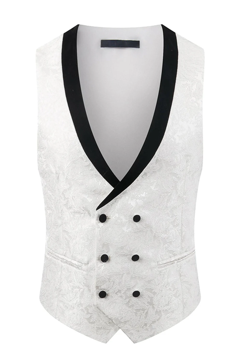 Black Shawl Lapel One Button 3-Piece Men Suits - Image 9
