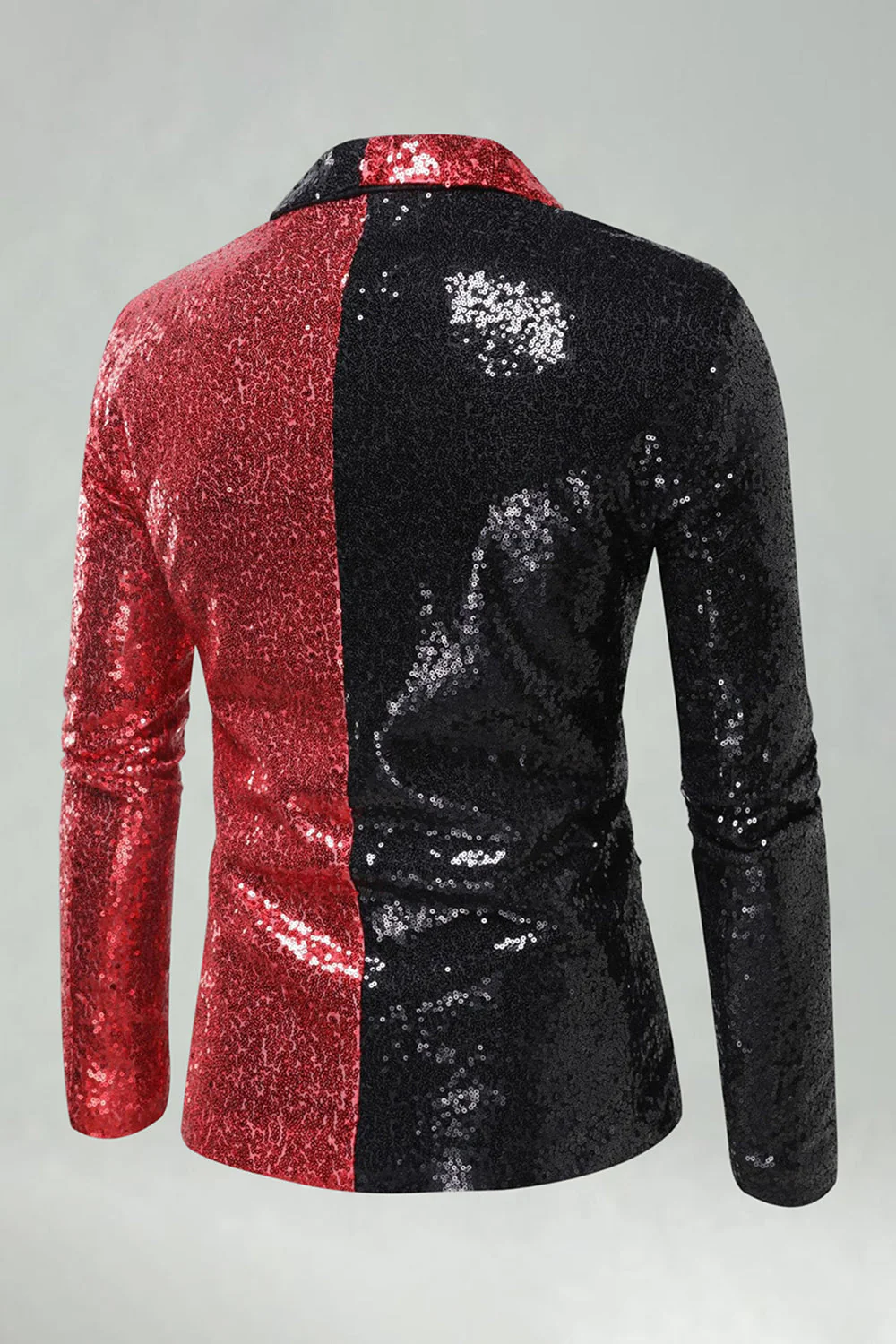 Black Shawl Lapel Sequin Men's Prom Blazer - Image 2