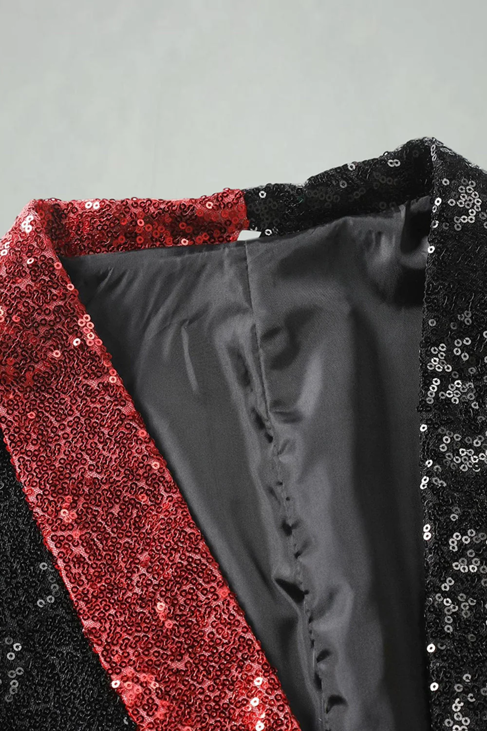 Black Shawl Lapel Sequin Men's Prom Blazer - Image 3