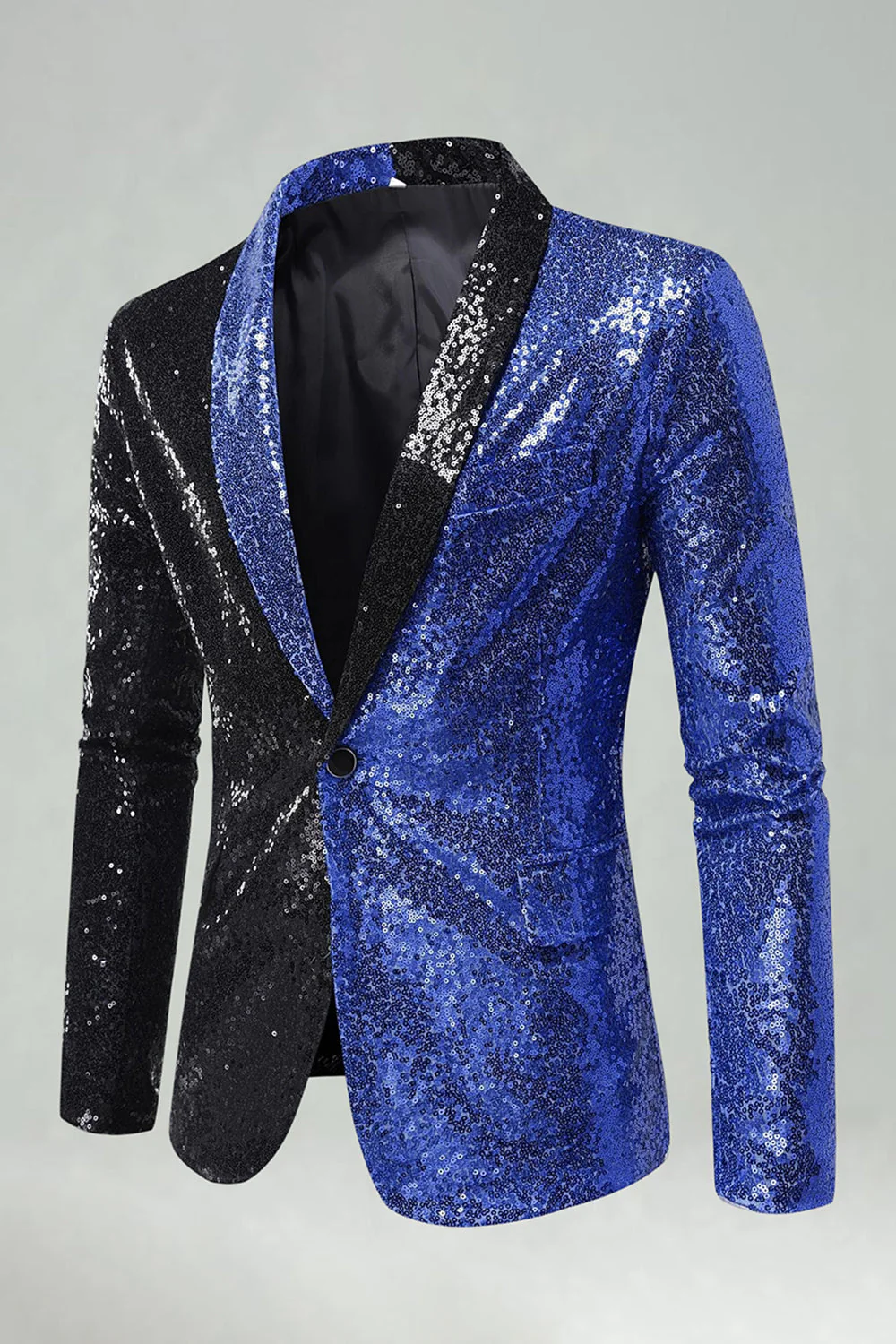 Black Shawl Lapel Sequin Men's Prom Blazer - Image 5