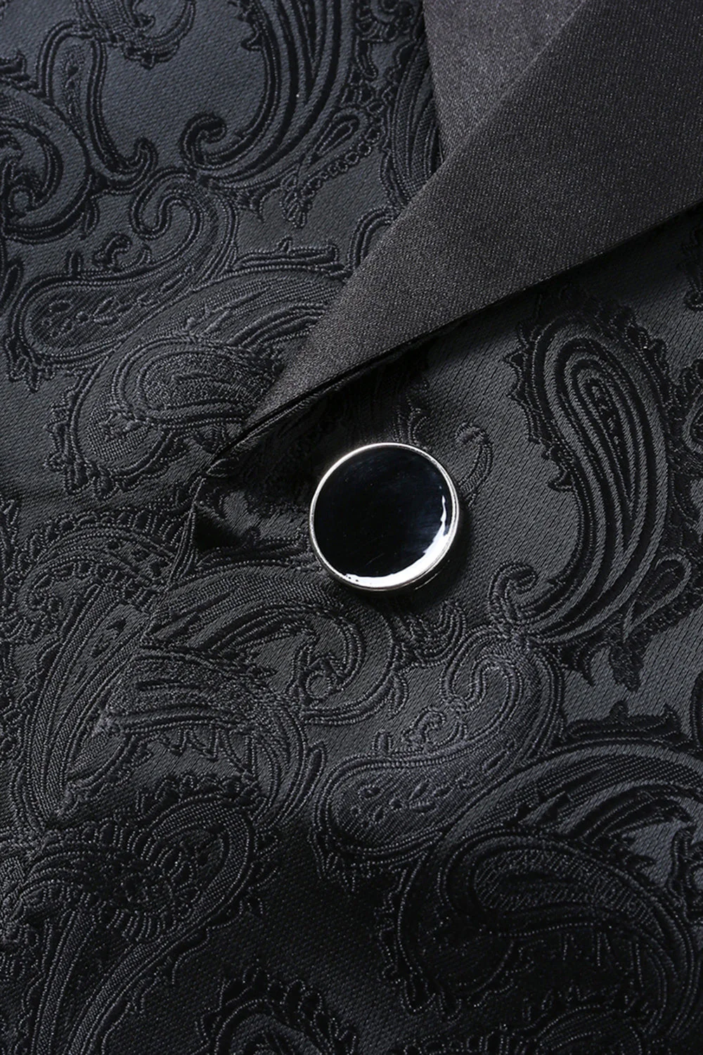 Black Shawl Lapel Single Buckle Men's Prom Blazer - Image 5