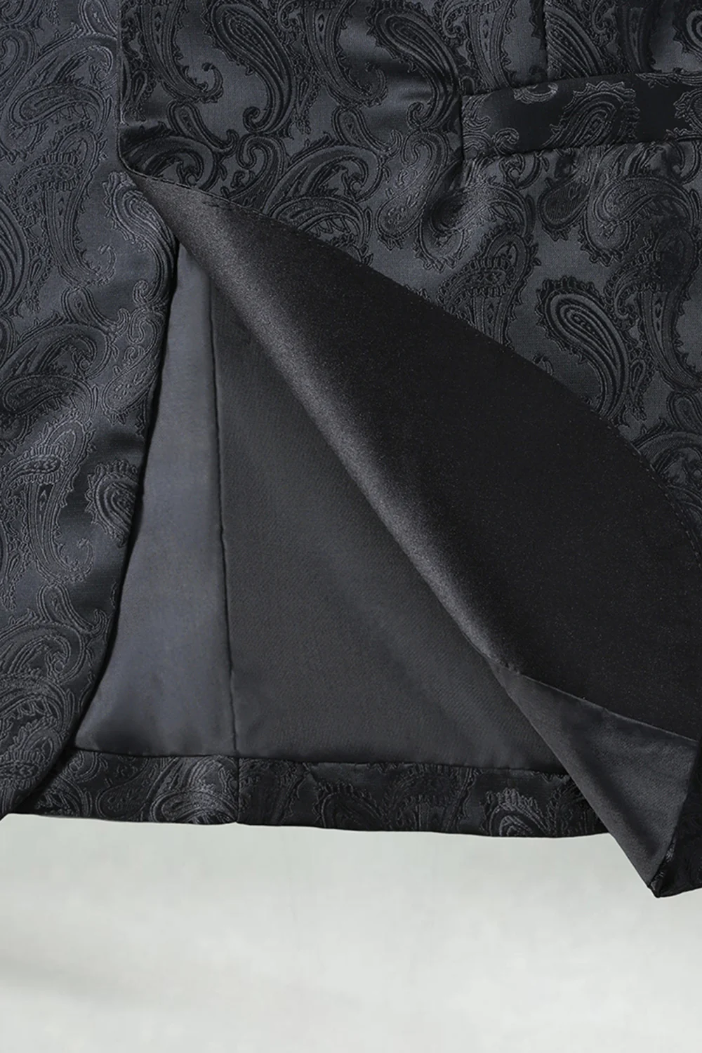 Black Shawl Lapel Single Buckle Men's Prom Blazer - Image 8
