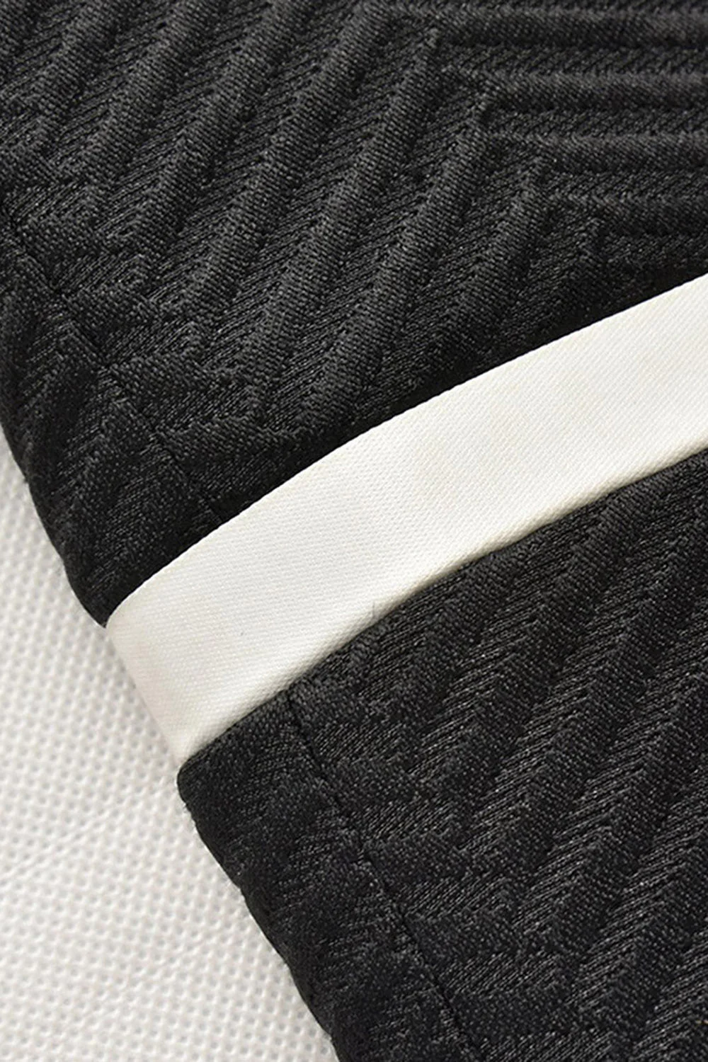 Black Shawl Lapel Stripe Men's Blazer - Image 4