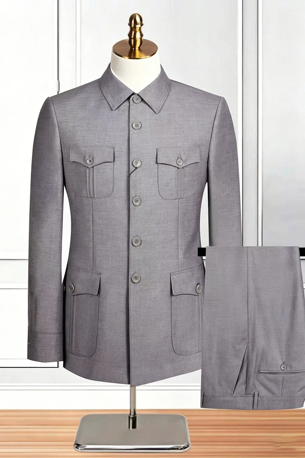 Black Single Breasted 2 Piece Men's Suits - Image 5