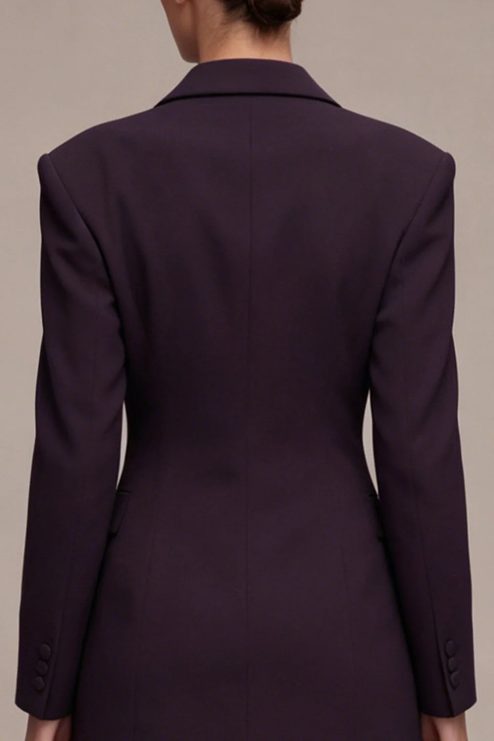 Black Peak Lapel Single Breasted Short Blazer Dress - Image 4