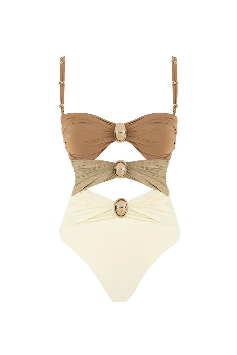 Black Spaghetti Straps 2 Piece Cut Out Swimsuit with Beach Dress - Image 11