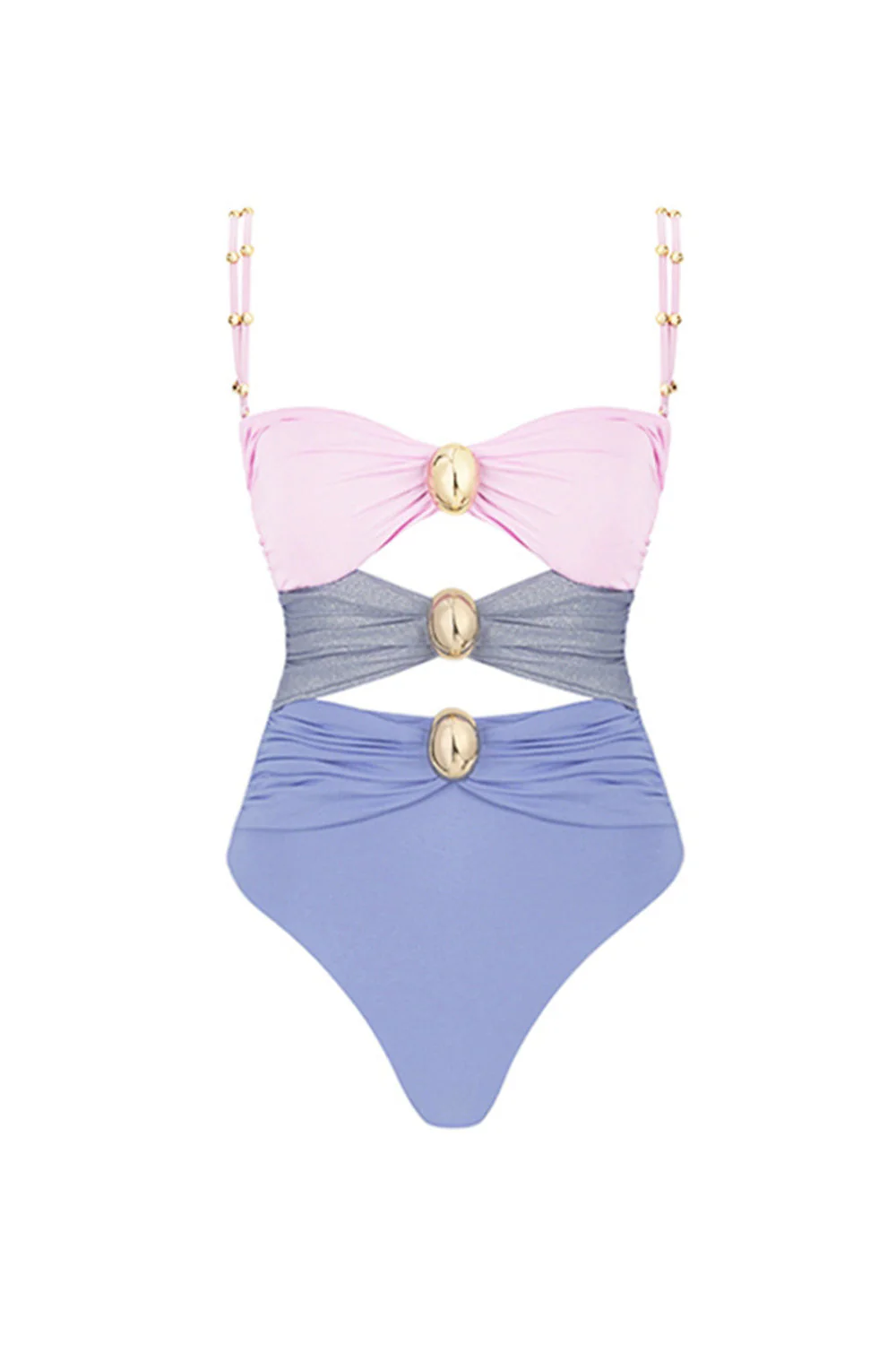 Black Spaghetti Straps 2 Piece Cut Out Swimsuit with Beach Dress - Image 8