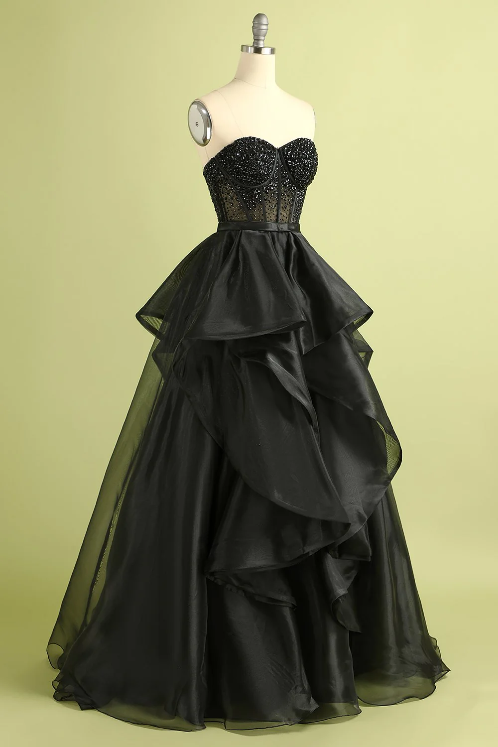 Black Strapless Ball Gown Evening Dress - Image 5
