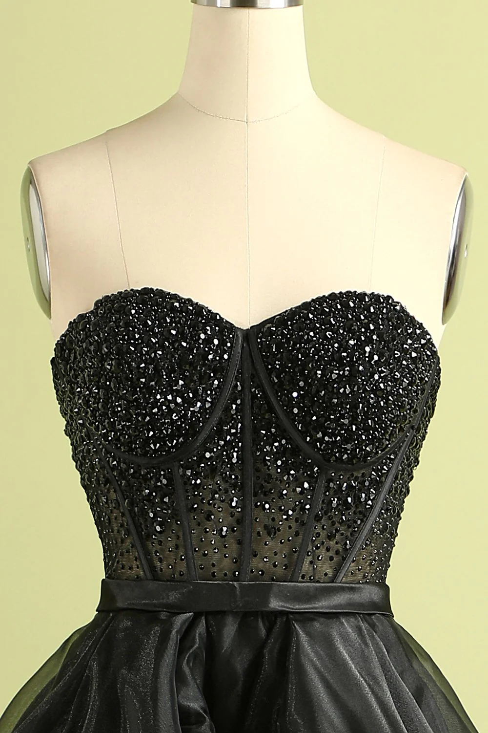 Black Strapless Ball Gown Evening Dress - Image 6