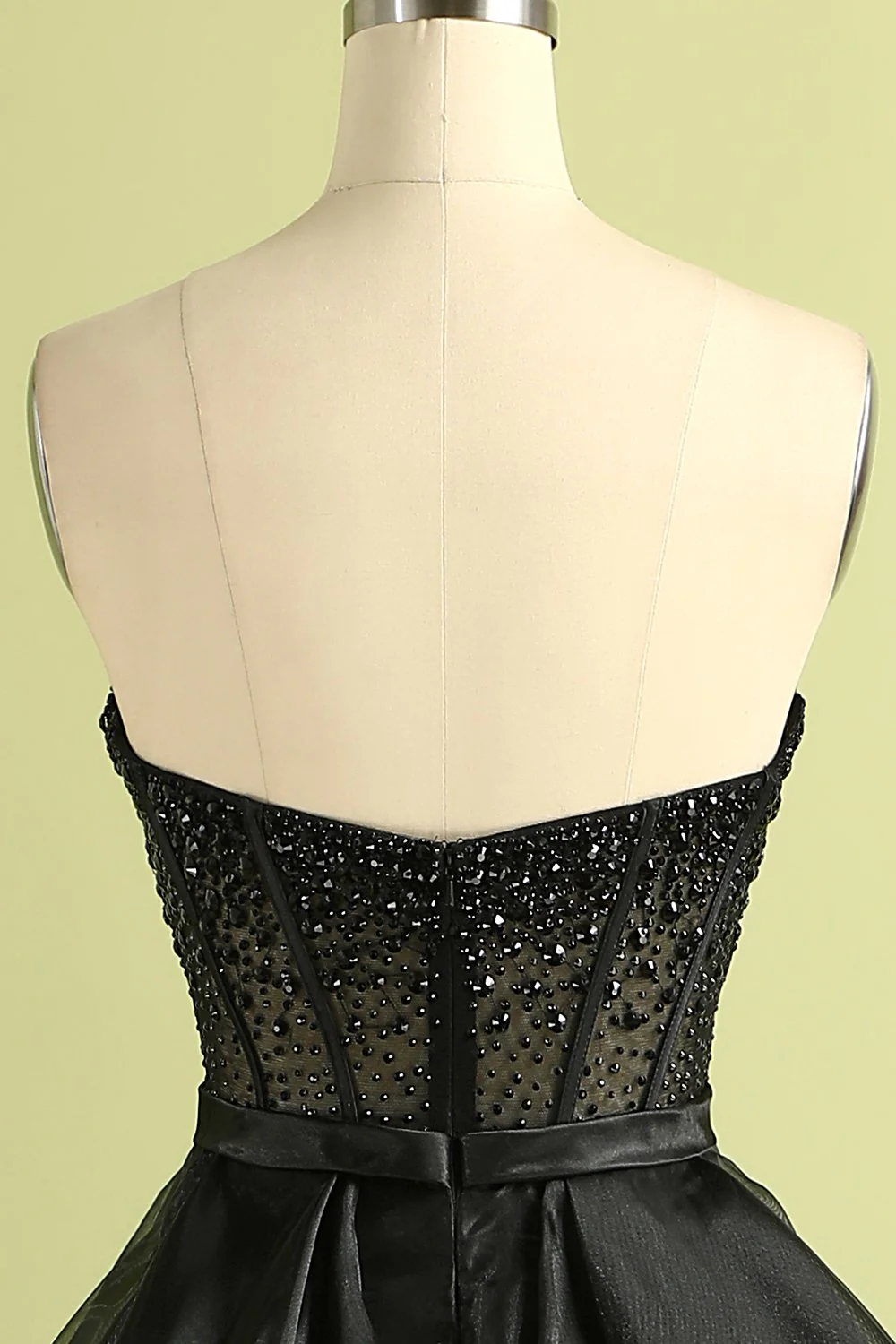 Black Strapless Ball Gown Evening Dress - Image 7