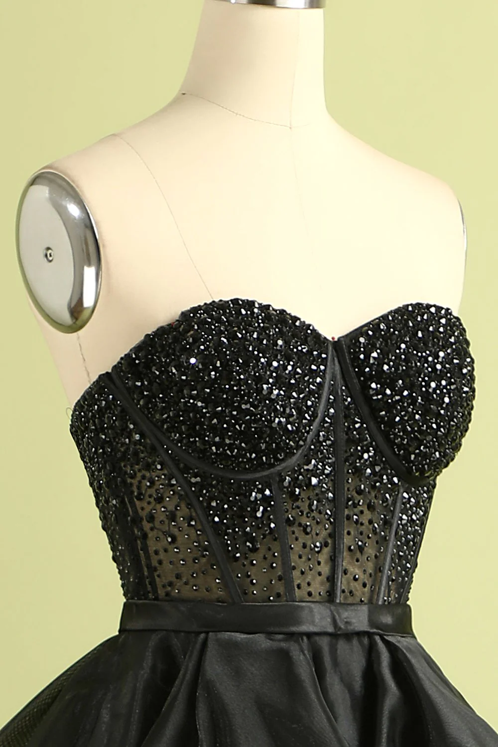 Black Strapless Ball Gown Evening Dress - Image 8