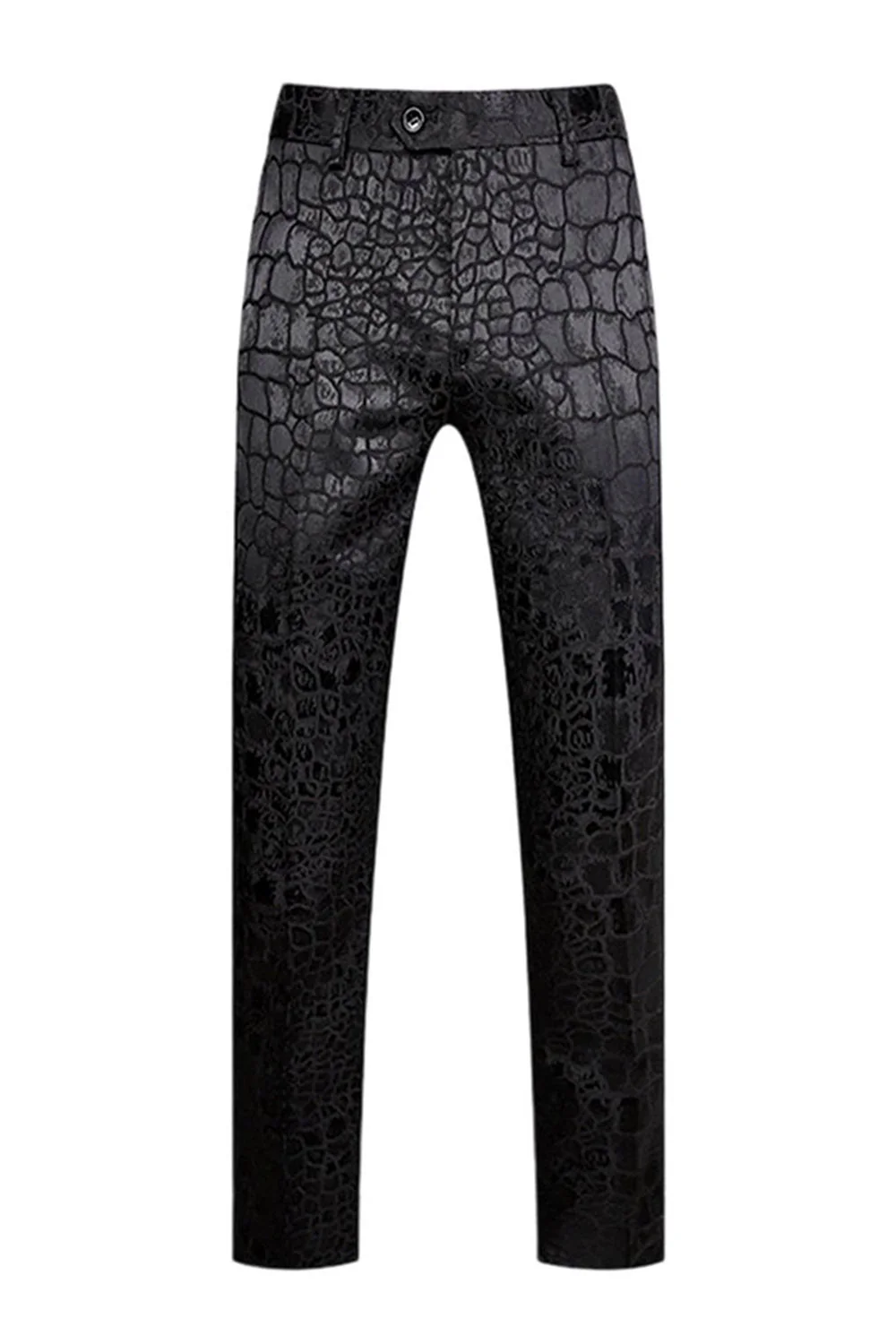 Black Texture Peak Lapel 2 Piece Prom Suits - Image 3