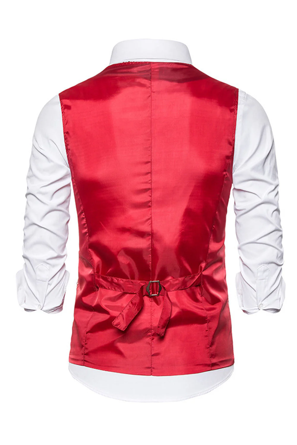 Black V-Neck Single Breasted Sequins Men's Suit Vest - Image 20