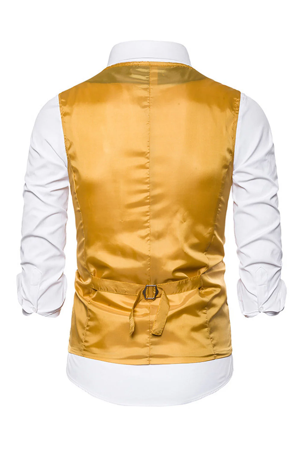 Black V-Neck Single Breasted Sequins Men's Suit Vest - Image 8
