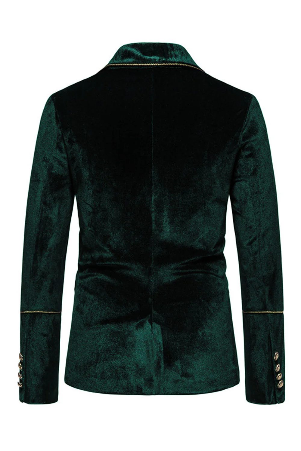 Black Velvet Notched Lapel Double-Breasted Men's Suits - Image 10