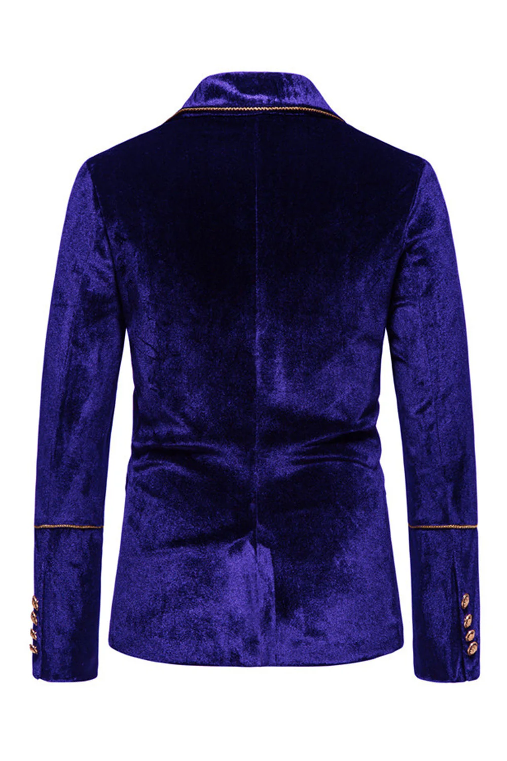 Black Velvet Notched Lapel Double-Breasted Men's Suits - Image 13