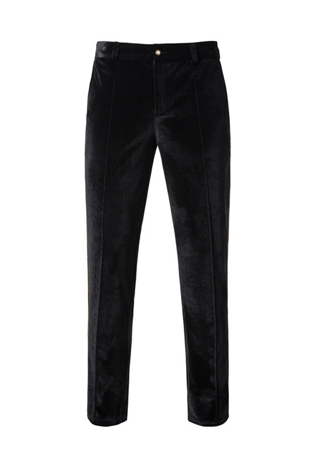 Black Velvet Notched Lapel Double-Breasted Men's Suits - Image 3