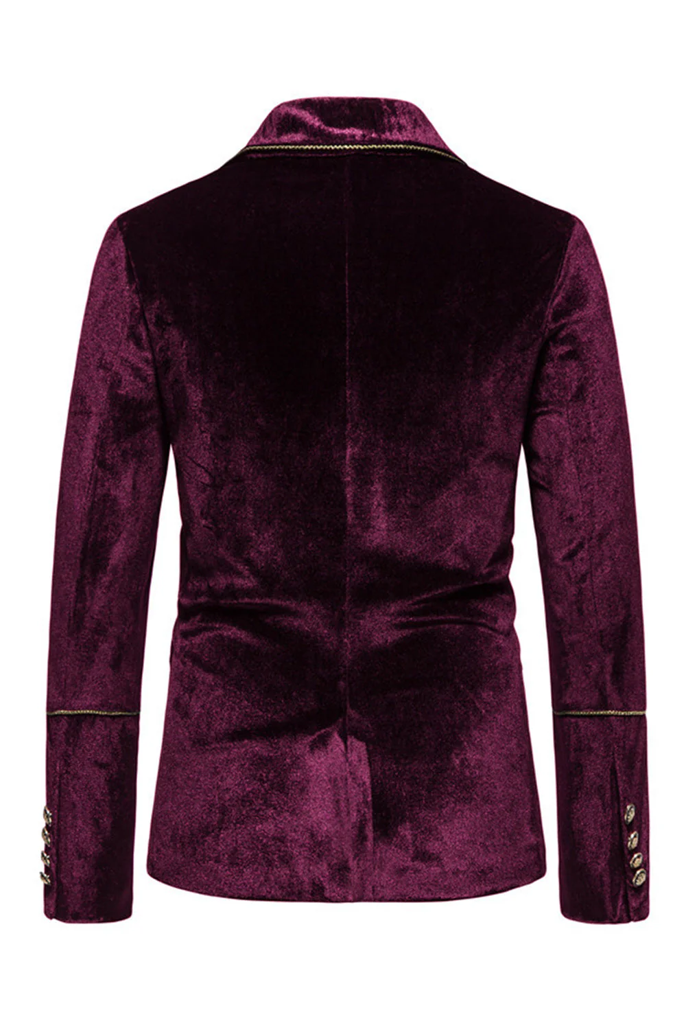 Black Velvet Notched Lapel Double-Breasted Men's Suits - Image 7