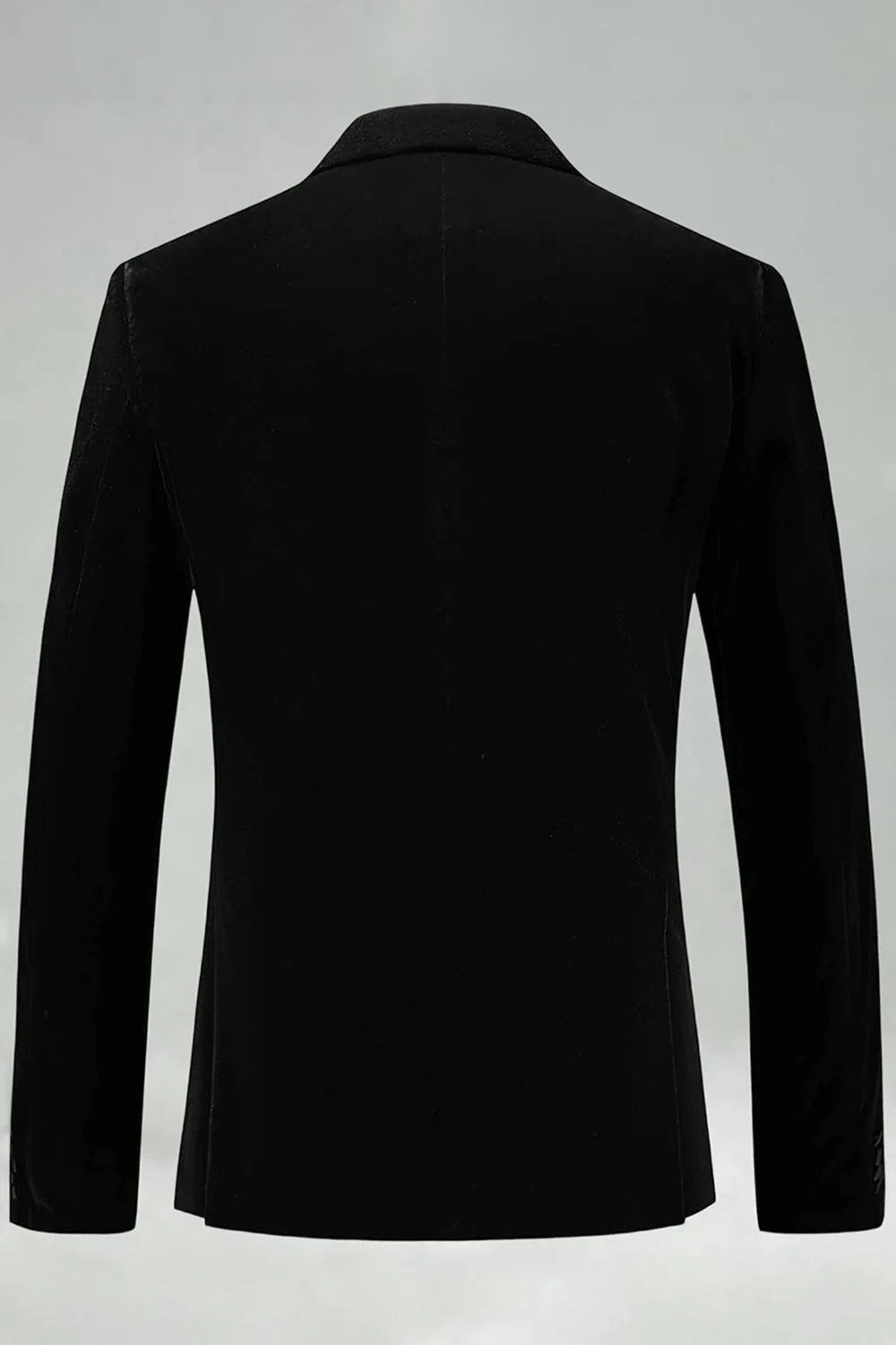Black Velvet Peaked Lapel Formal Blazer - Image 2