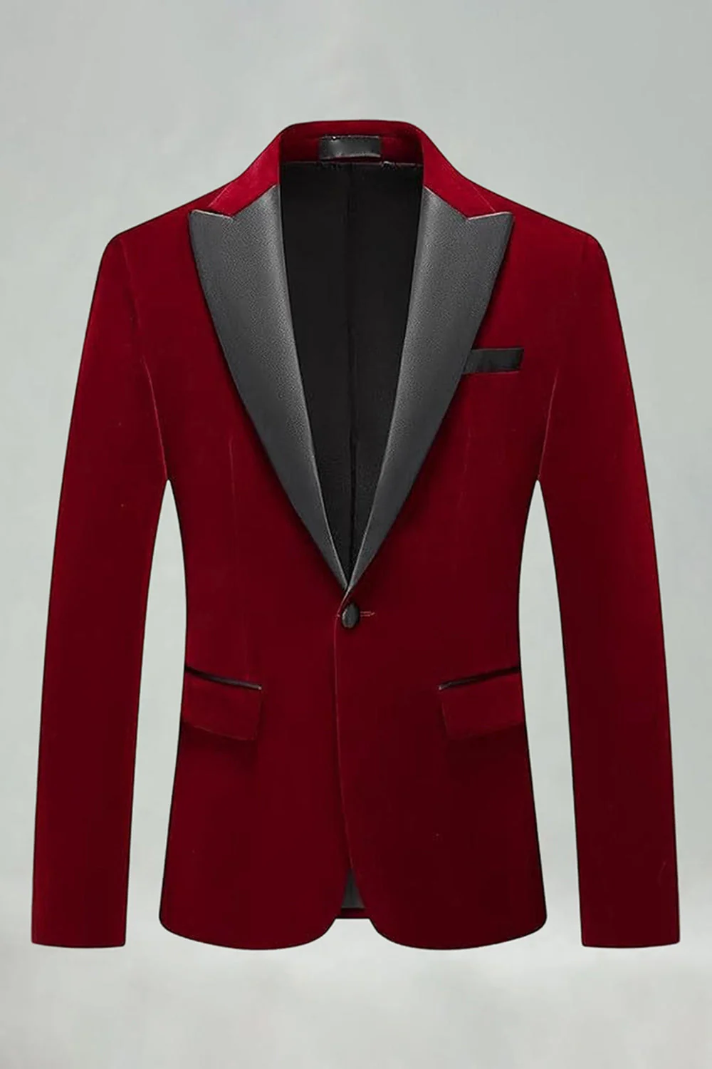 Black Velvet Peaked Lapel Formal Blazer - Image 6