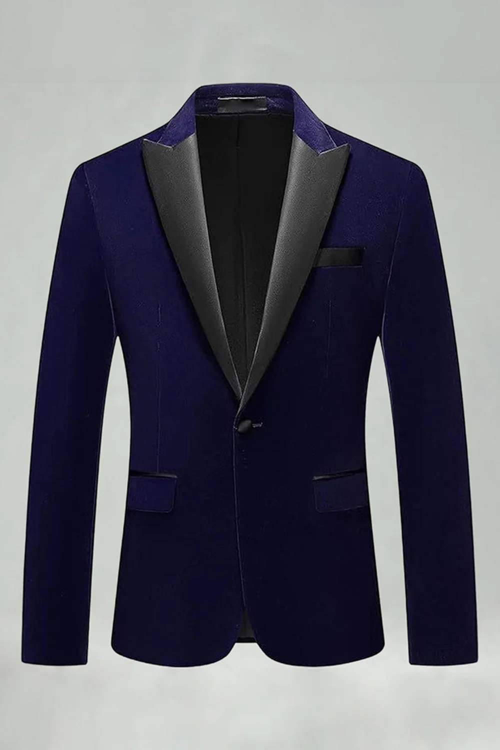 Black Velvet Peaked Lapel Formal Blazer - Image 8