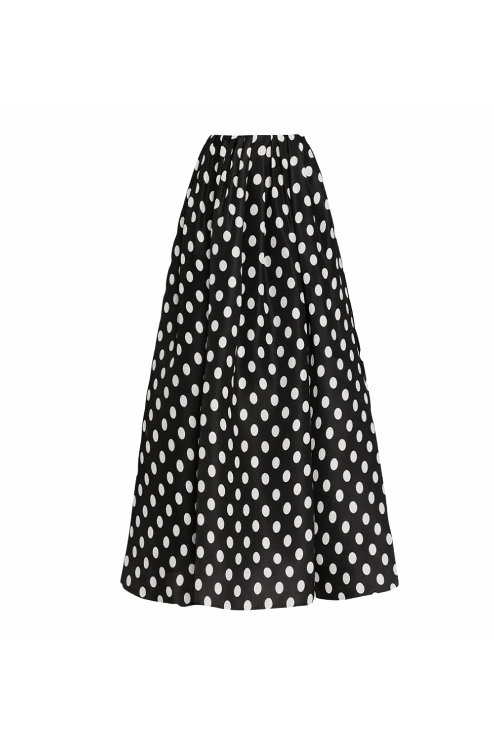 Black White Dots 2 Piece Strapless Ruffled Swimsuit with Cover Up Skirt - Image 3