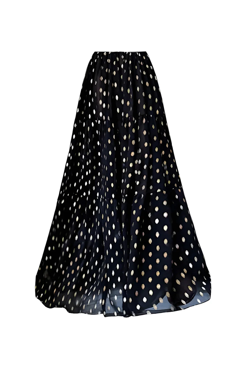 Black White Polka Dots Spaghetti Straps 2 Piece Cut Out Swimsuit with Cover Up - Image 3