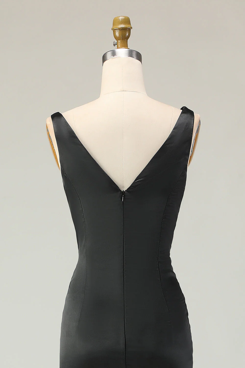 Black and White Mermaid Deep V Neck Long Gala Dress - Image 7