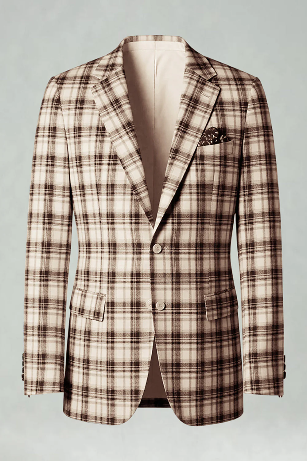 Black Yellow Grid Notched Lapel 2 Piece Men's Prom Suits - Image 34