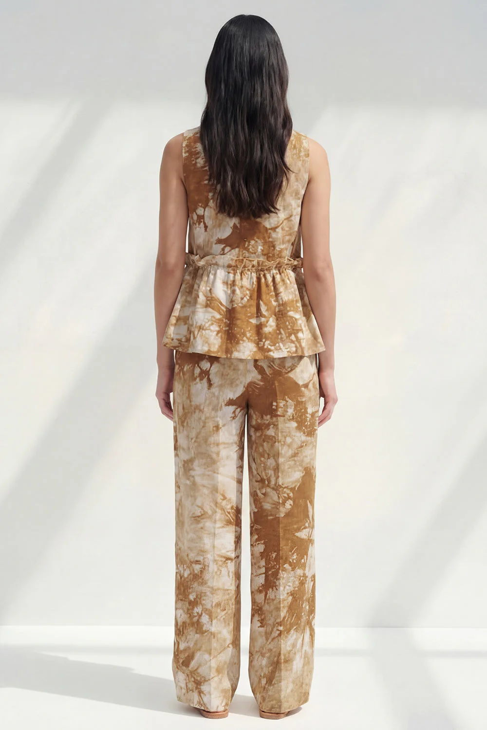 Blue 2 Piece Bateau Neck Printed Business Suits with Pockets - Image 10